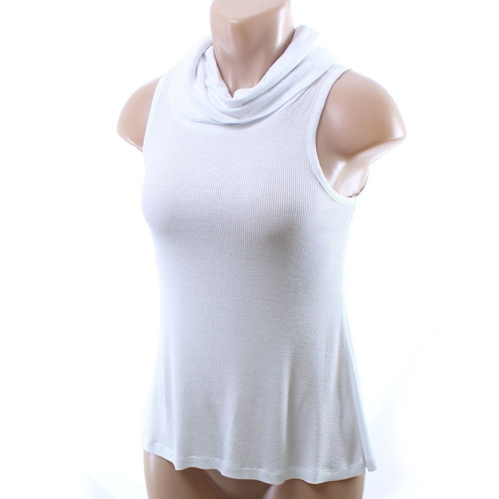 Ultra Flirt White Ribbed Sleeveless Cowl Neck Top Juniors Size XL - Picture 6 of 6